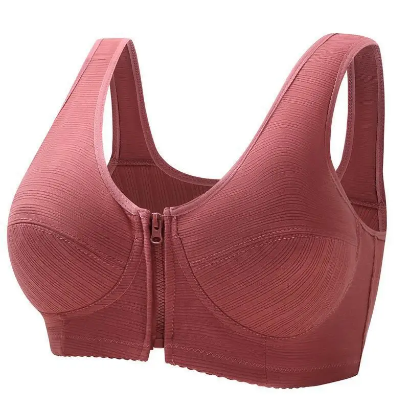 Women Bralette Front Zipper Closure Bra Push Up Breathable Underwear Wireless Thin Seamles Plus Size Shapers Bra