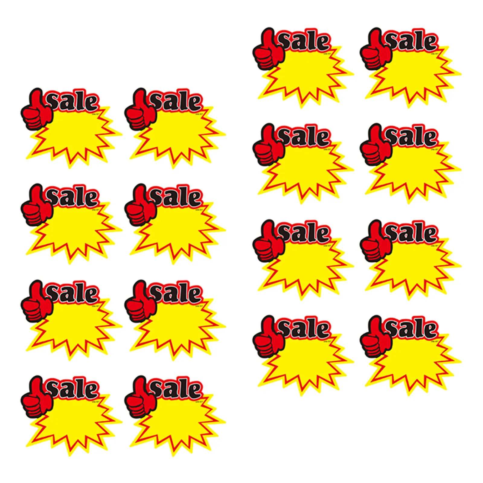 50Pcs Promotional Price Signs Bright Attractive Paper Commodity Price Tags Advertising Stickers for Shop Market Event Flea Sale
