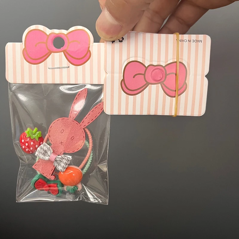 10 Buah Aksesori Rambut Label Kartu Tampilan Kardus DIY Klip Rambut Pita Ikat Rambut Jepit Rambut Gelang Paket Tag Ritel