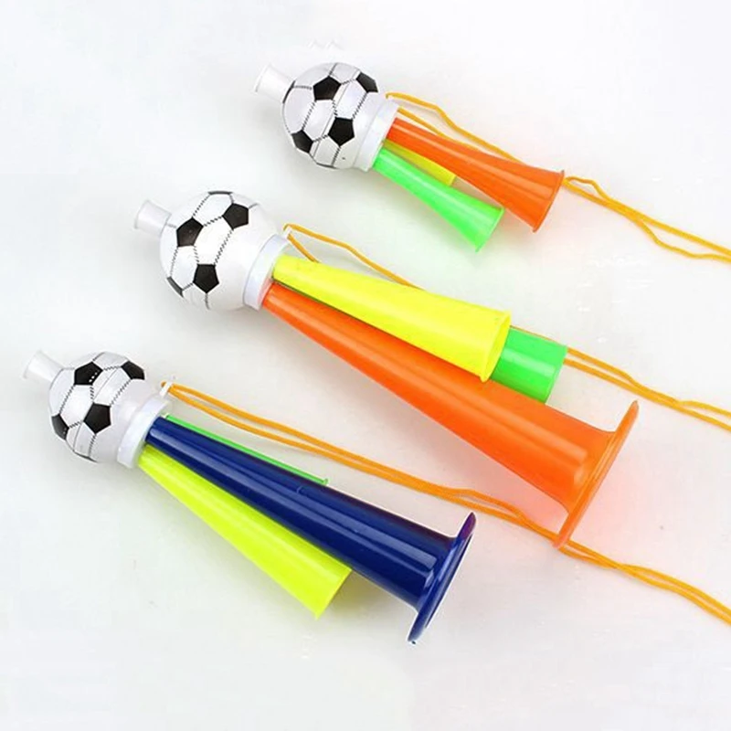 10 Stuks Sport Spel Trompet Speelgoed Drie Toon Vuvuzela Stadion Hoorns Voetbalfans Noise Maker Juichende Rekwisieten Voor Voetbal