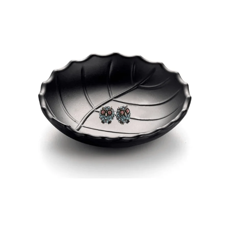 

Black Oval Ring Dish - Entryway/Dresser Jewelry/Key Organizer Decorative Tray