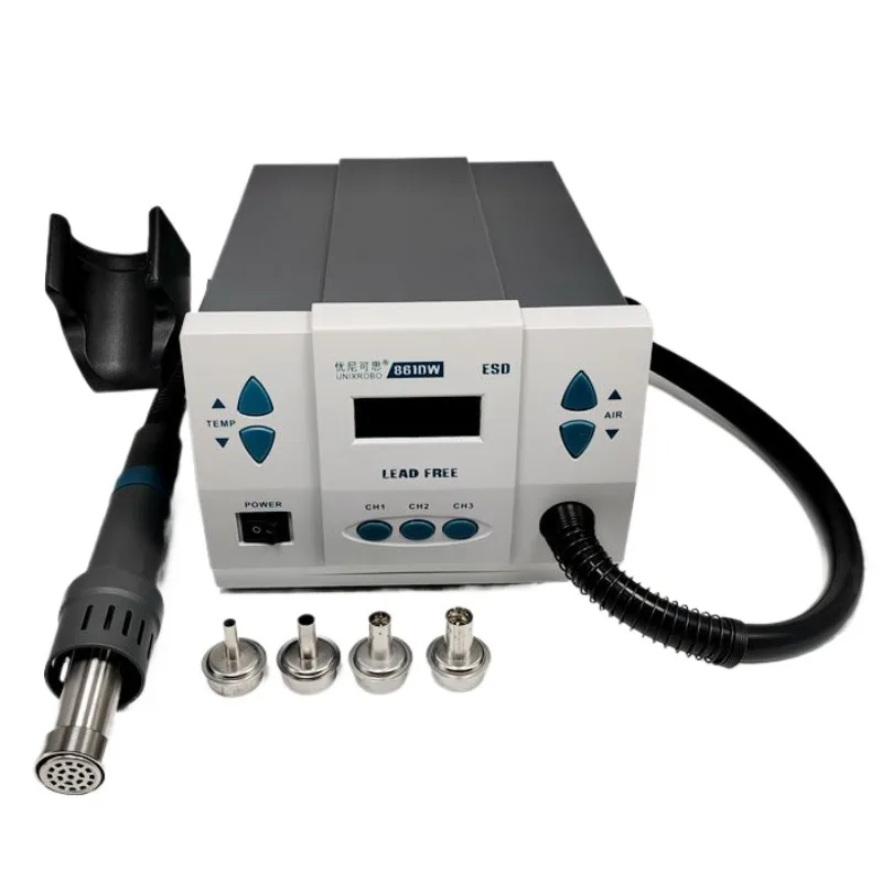 Unix 861DW heat gun, LCD display, dormant storage, cyclone direct air conversion