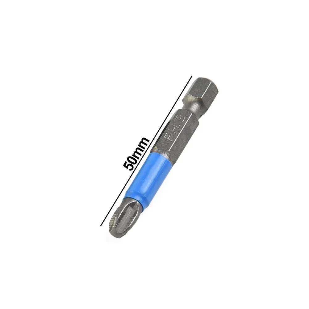 스크루드라이버 비트 세트, 합금강 하이 스냅 마그네틱 PH1, PZ1, PH2, PZ2, PH3, PZ3, 내마모성, 50mm 길이, 6 개/세트