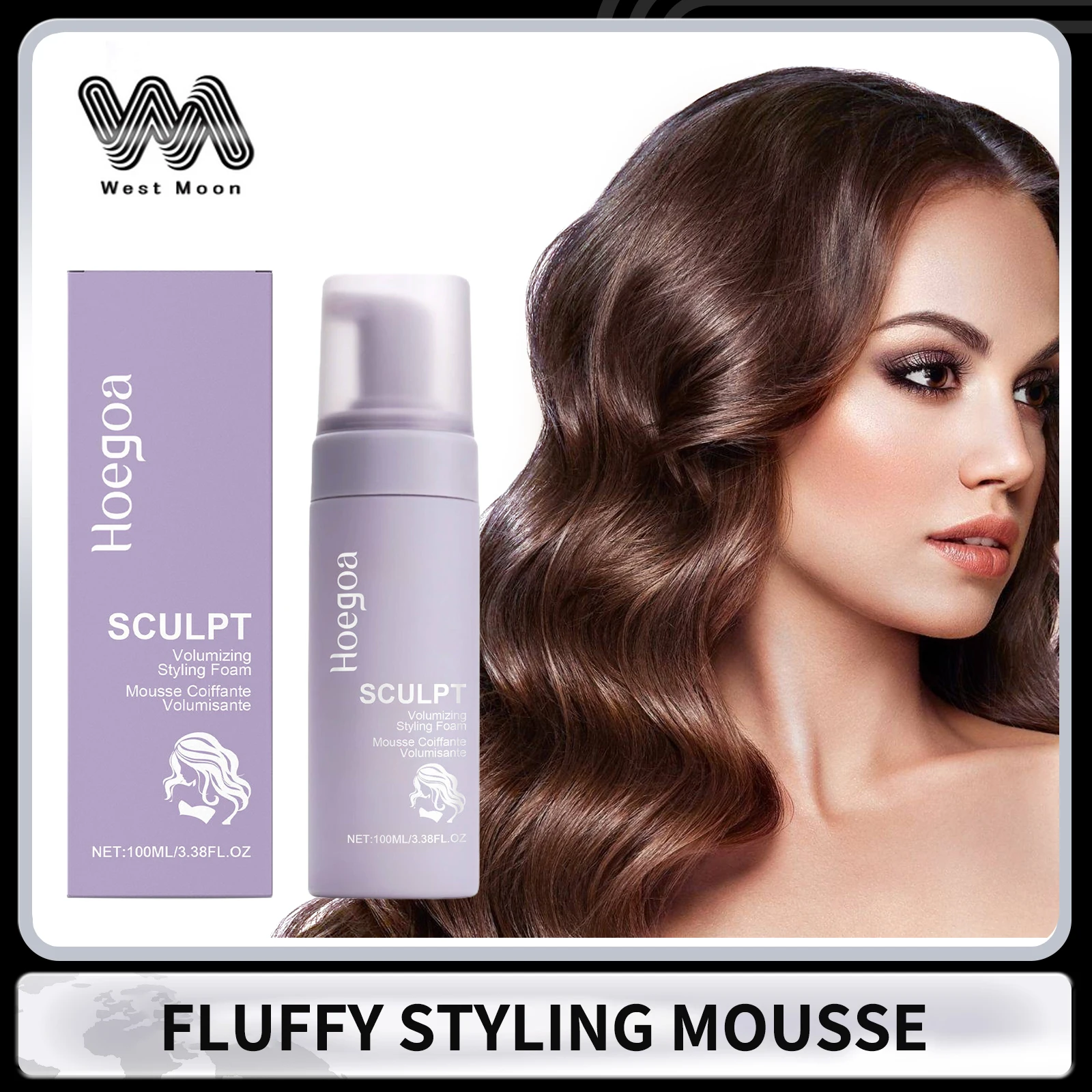 Curly Hair Styling Mousse Long Lasting Styling Anti-Frizz Hair Thickening Strong Holding Non Greasy Fluffy Styling Mousse
