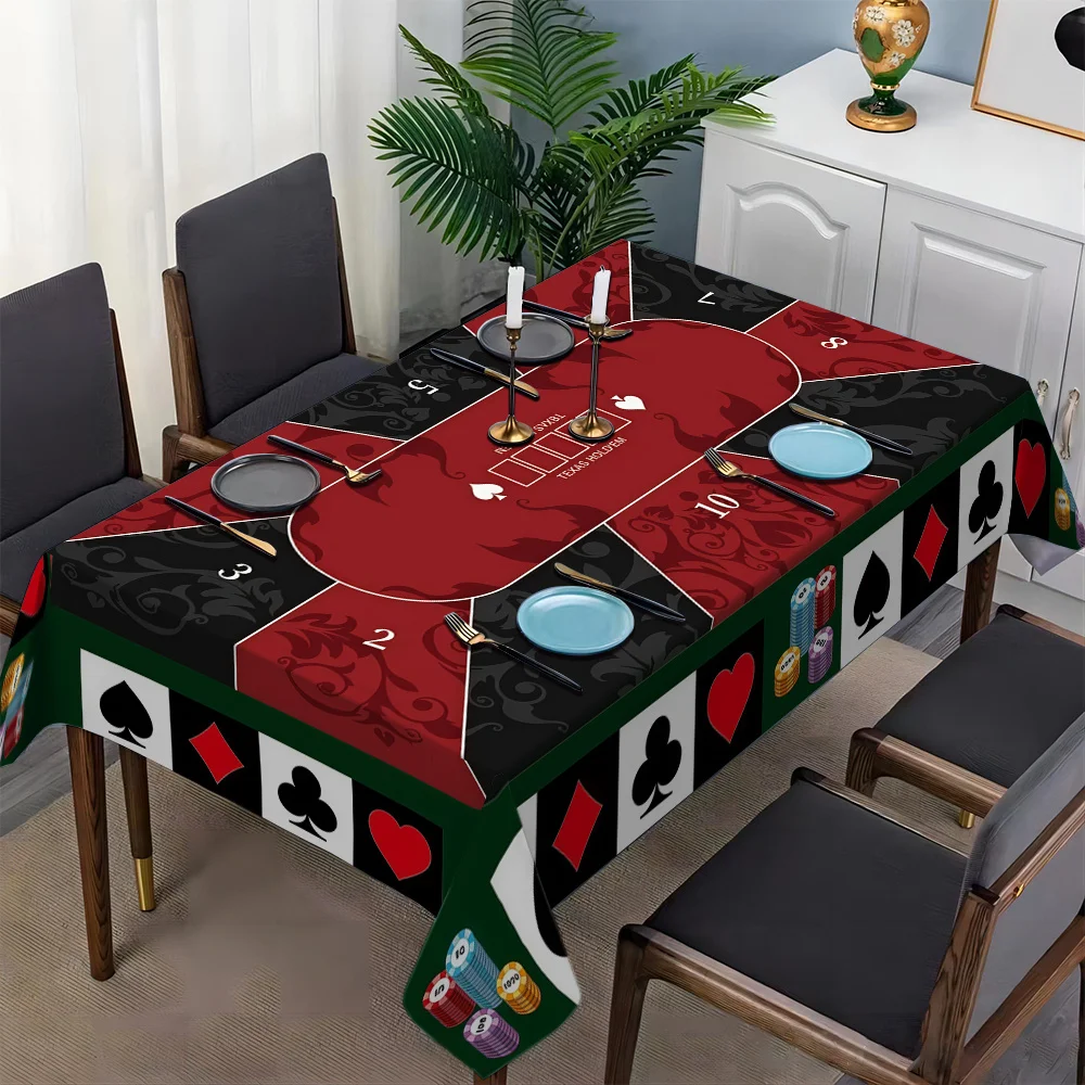 Cool and dark-themed poker table decoration pattern, made of durable polyester.