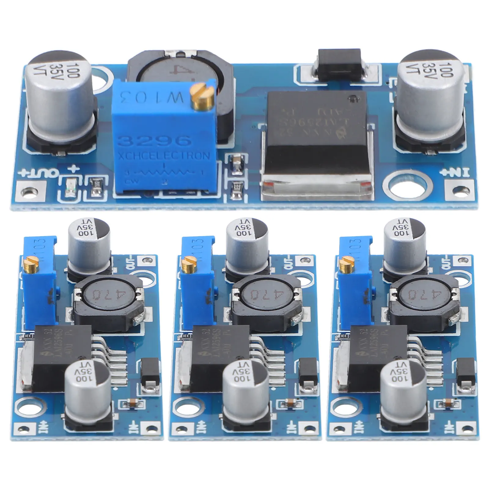 4Pcs Adjustable Dc-Dc Buck Converter Module 3A Low Ripple Noise Stable Power Supply for Electronic Projects DIY Voltage