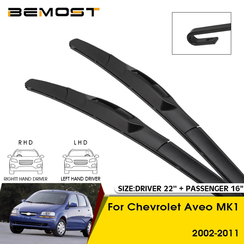 

Car Wiper Blades For Chevrolet Aveo MK1 2002-2011 Windshield Windscreen Front Window Blades 22"+16" Car Accessories