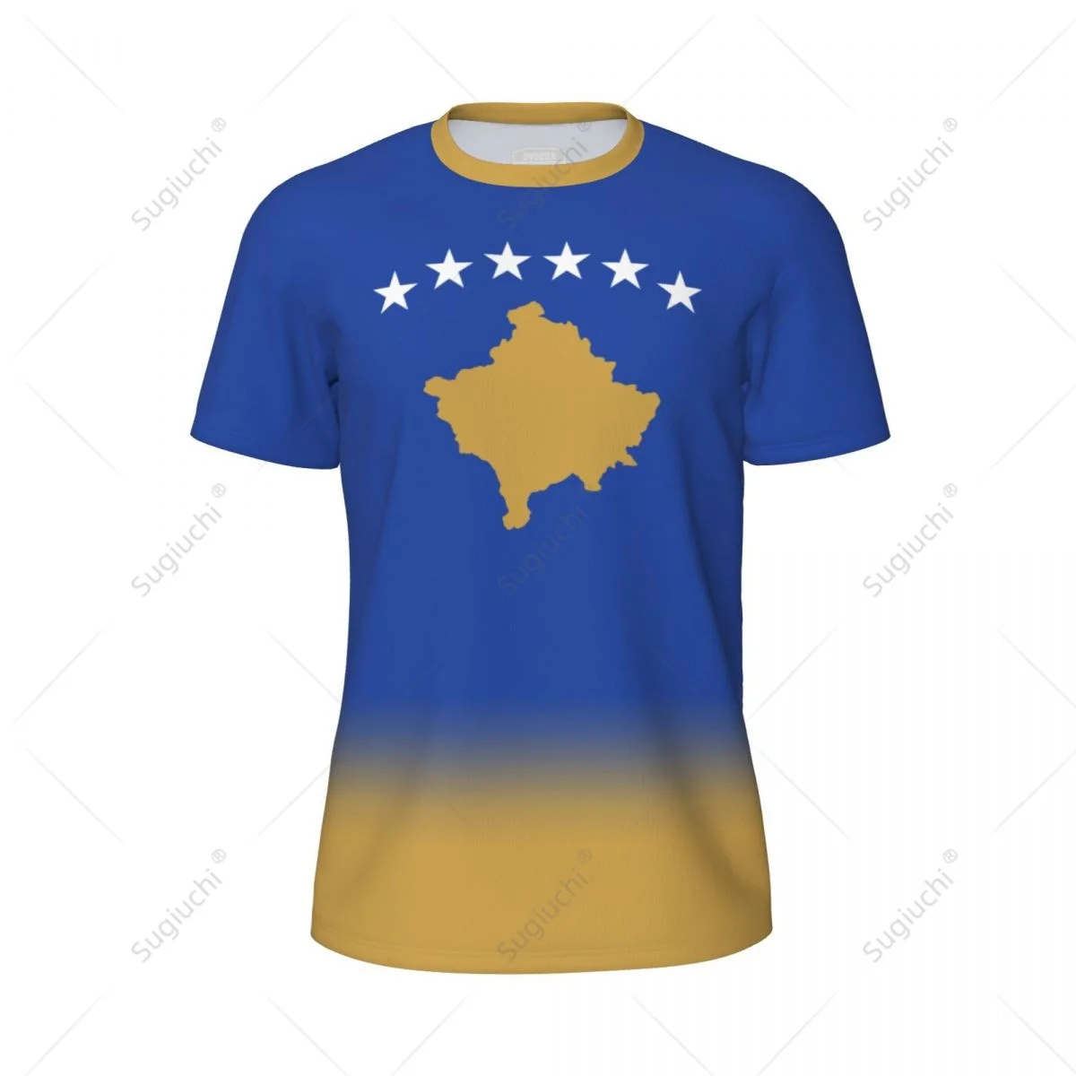 Sports Mesh T-shirt Kosovo Flag For Running Bike Soccer Tennis Football Fitness Tees 3D Printed Custom