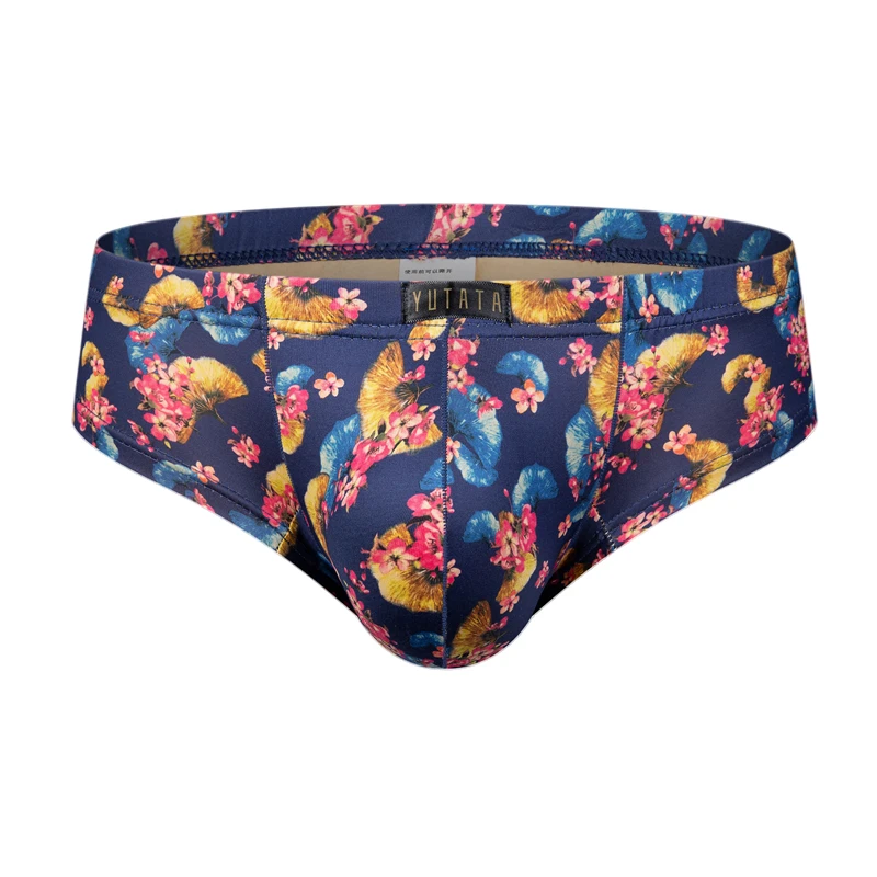 Bóxer de cintura baja con estampado para hombre, ropa interior Sexy con bolsa convexa en U, bañadores, lencería suave