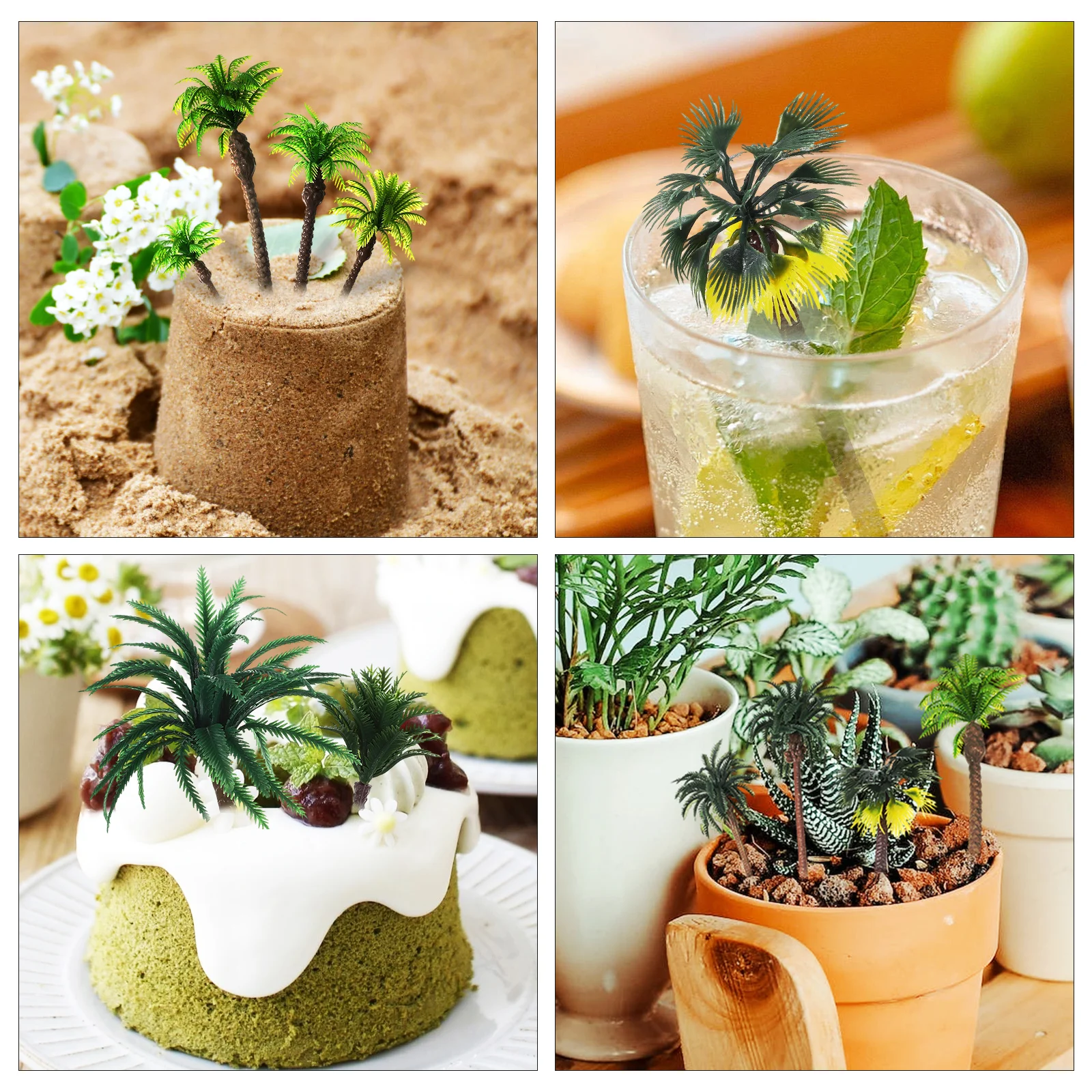 

19 Pcs Mini Palm Realistic Vibrant Decorative Miniature Plants Palm Trees Model Home Office Garden Landscape Trees