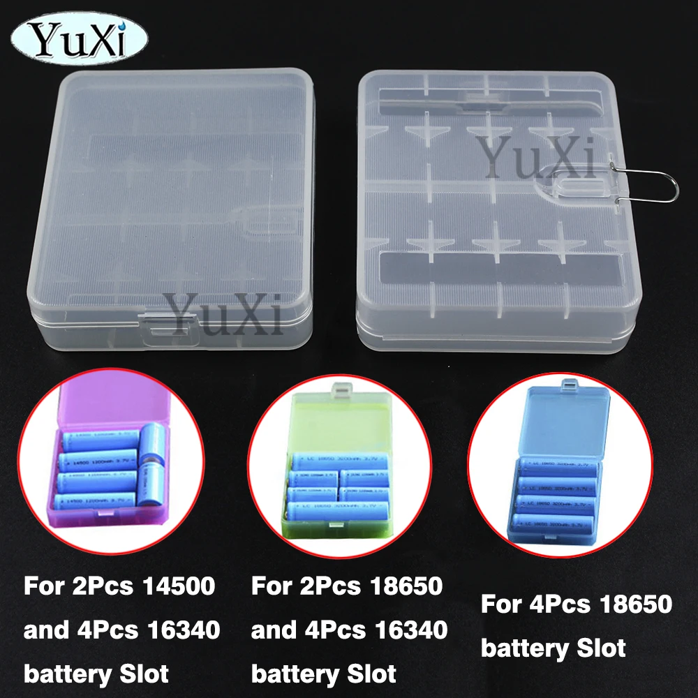 1 piece For 18650 16340 Battery Storage Box 4 Slots Plastic Batteries Holder Box Case With Hook Clear Jewellery Storage Box