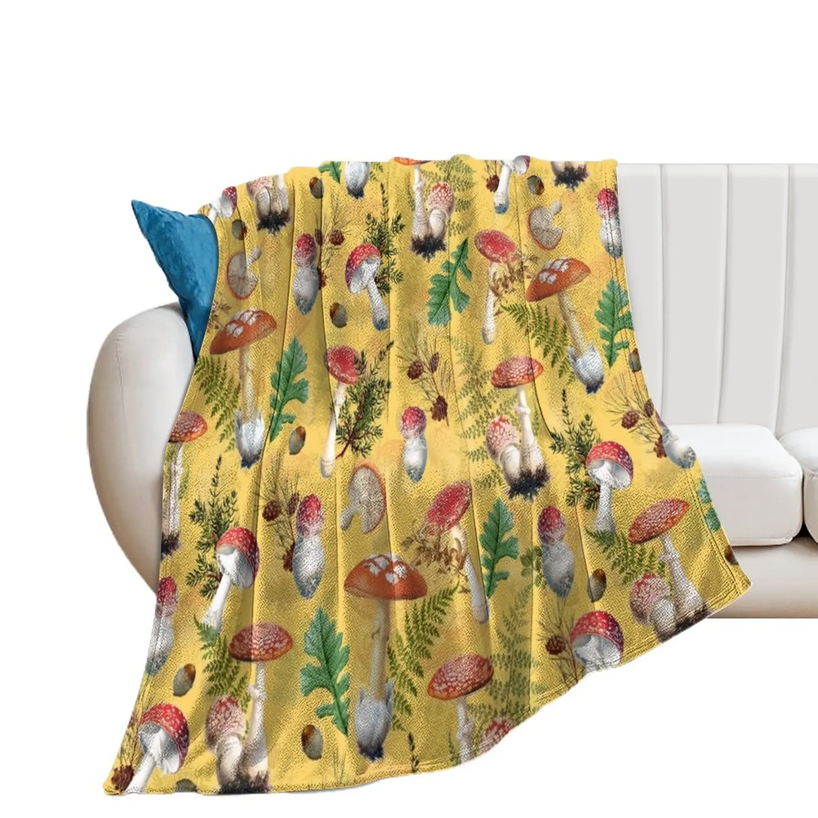 

Beautiful Mushroom Kingdom Yellow Throw Blanket Heavy Designers valentine gift ideas Blankets