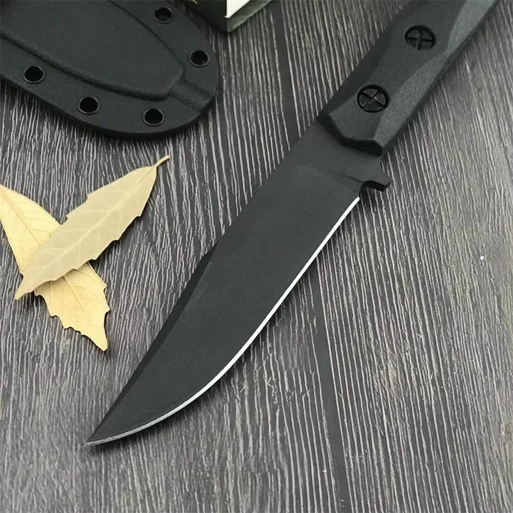 New EK50 Straight Knife 8Cr13Mov Fixed Blade Black Nylon Fiber with Sheath Outdoor Military Tactical Knives EDC Hunting Tool