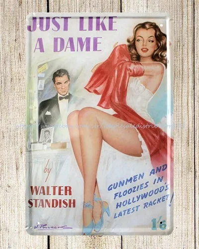photo decoration on wall sexy girl pin-up metal tin sign