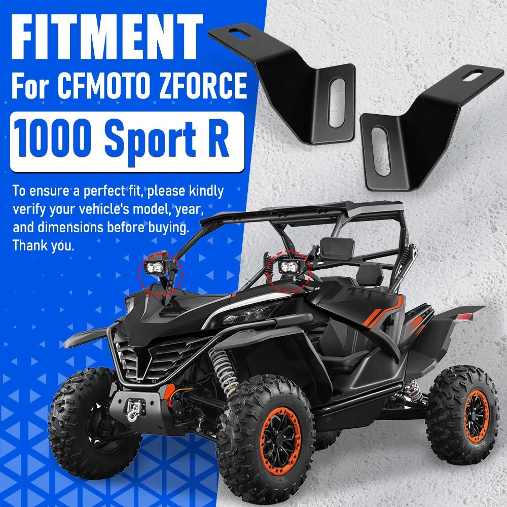 A-Pillar Lights Mounting Bracket Pods Cube Work Led Driving Auxiliary Holder for CFMOTO ZFORCE 1000 Sport R