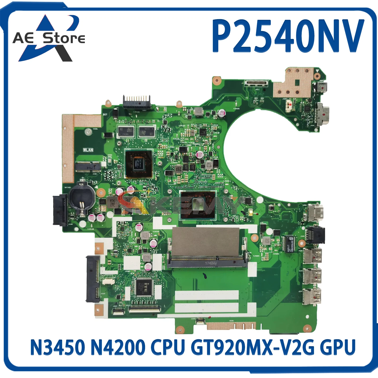 

AE P2540NV Notebook Mainboard For Asus P2540NV P2540N P2540 Laptop Motherboard with N3450 N4200 CPU GT920MX-V2G GPU