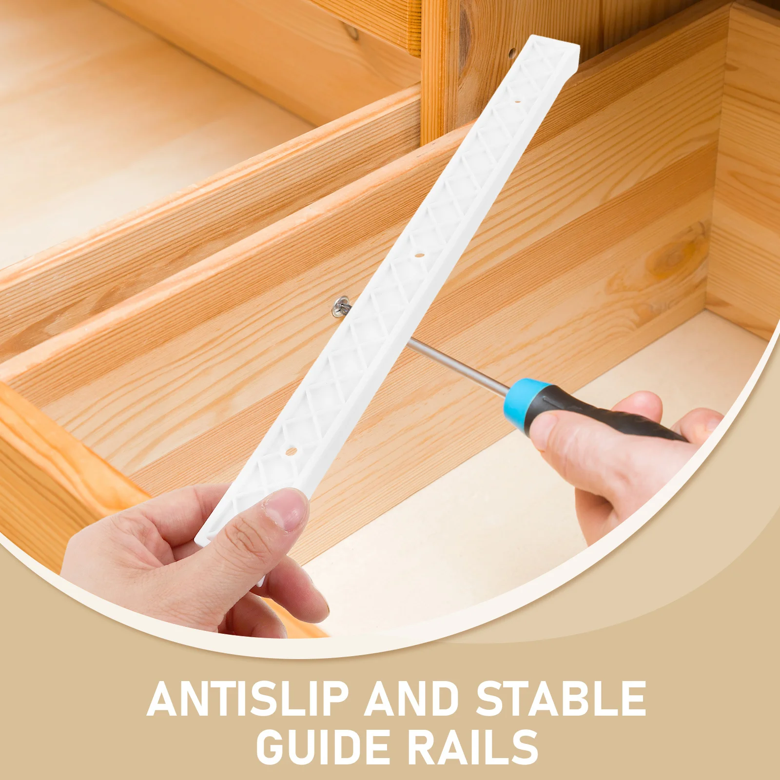 1 par de guías de cajón de plástico para gabinete, guías de cajón blancas, organizador de almacenamiento de 28cm para el hogar, juego de rieles de repuesto DIY