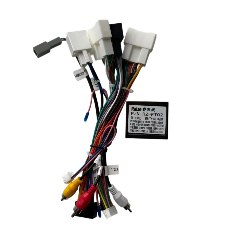 Car Android GPS Stereo Harness For Toyota Corolla Auris RAV4 Hilux Kluger Fortuner Highlander 16PIN Power Cable Canbus FT-RZ-02