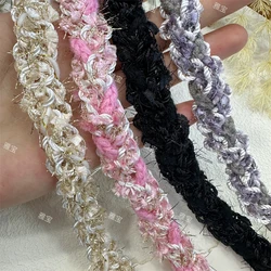 New Gold Wire Woven Ribbon with A Width of 1.5cm Tweed Clothing Decoration Sewing Edge Pressing Mercerie Accesoire De Couture