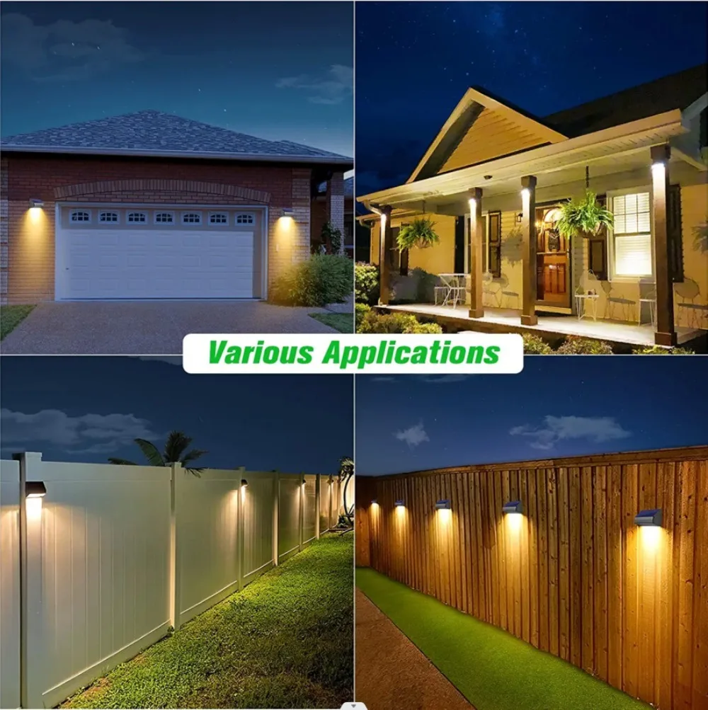 Solar outdoor wall light waterproof fence lighting wall stigma bright color fixed color adjustable LED Solar light  garden