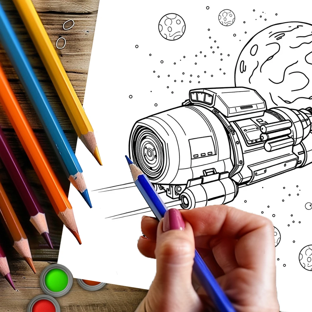 Libro para colorear espacial y astronautas originales de 28 páginas para adultos |   Libro para colorear, útiles de dibujo para Navidad, Acción de Gracias