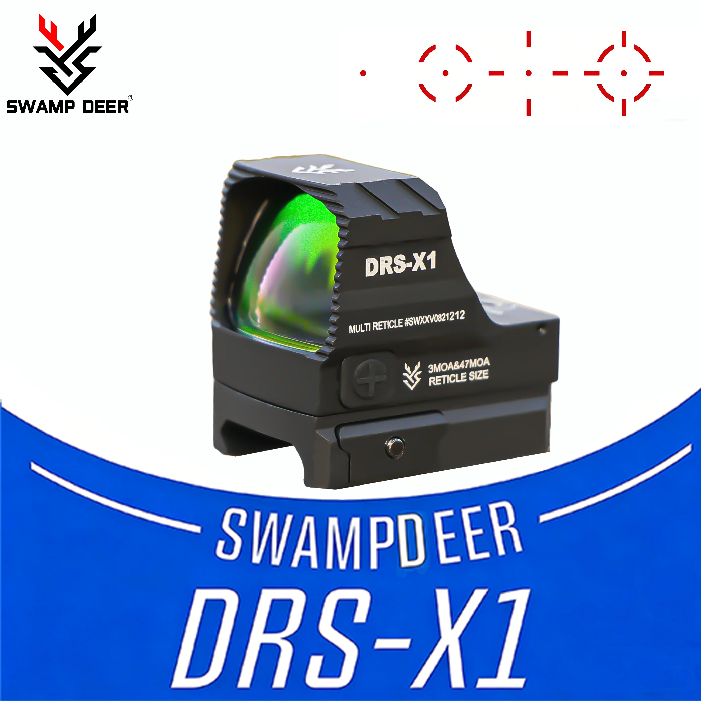 

SWAMPDEER DRSX1 Red Dot Sight General Shooting Reflex tactical Lightweight scope Fit Picatinny Mount for g26 glock toy&pistol