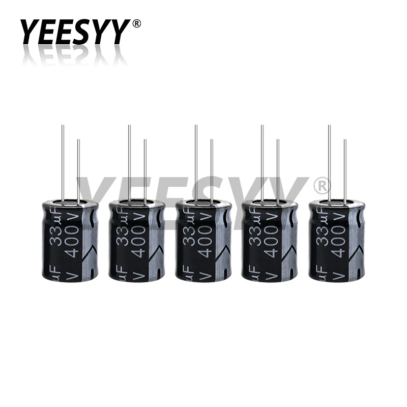 5pcs 400V Aluminum Electrolytic Capacitor 1UF 2.2UF 3.3UF 4.7UF 6.8UF 10UF 15UF 22UF 33UF 47UF 68UF 82UF 100UF 120UF 150UF