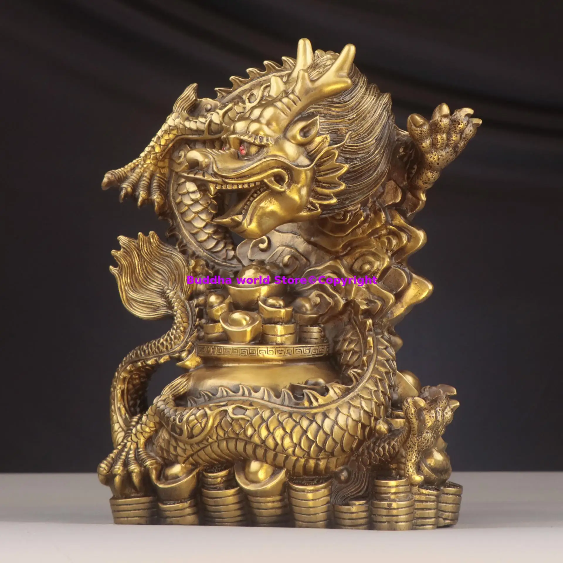 2025 copper Recruiting wealth money fortune dragon bring good luck Auspicious ornament home office store good decorative