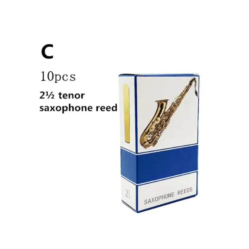 High Quality 10pcs/ Box Eb Alto Saxophone Sax Bamboo Reeds Strength 2.5 Type