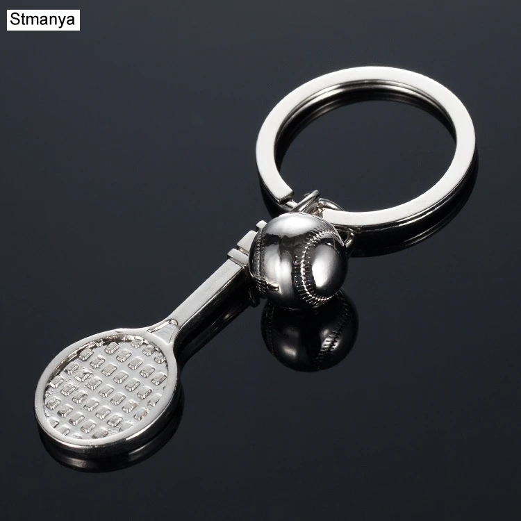 New Tennis Racket  Keychain - Hot Sale Mini tennis racket Key chain Keyring Car Key For Men Women Gift wholesale