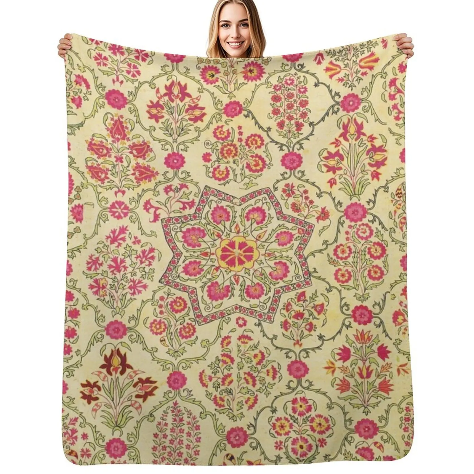 

Vintage Bohemian Suzani 2 Throw Blanket Plaid Luxury Thicken manga Multi-Purpose Blankets