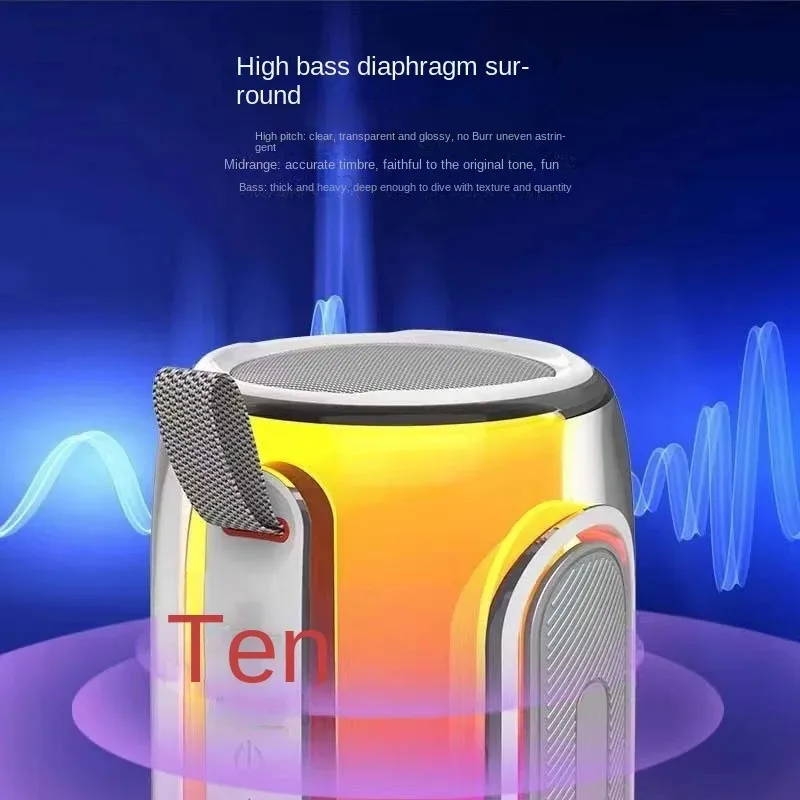 Colorful Pulsating for Bluetooth Speaker Pulse8 Wireless Portable Outdoor Audio with 360 Atmosphere RGB LED Lamp Battery Powe