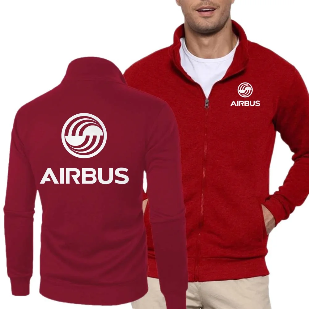 Airbus aviação vôo moletom gola zíper cardigan sportwear das mulheres dos homens jaqueta de lã outerwear juventude streetwear casaco