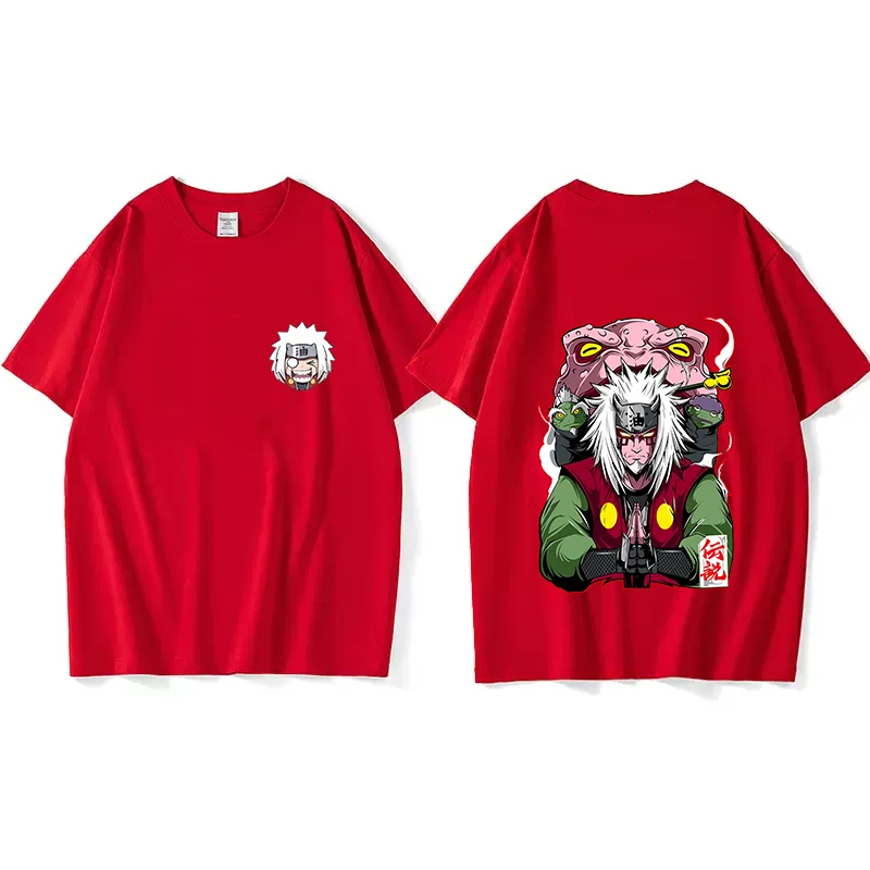 (Uniqlo) Anime Naruto Pure Cotton O-Neck T-shirt Jiraiya Printed Men and Women T-Shirt Leisure Sports Street Student Couple Tees