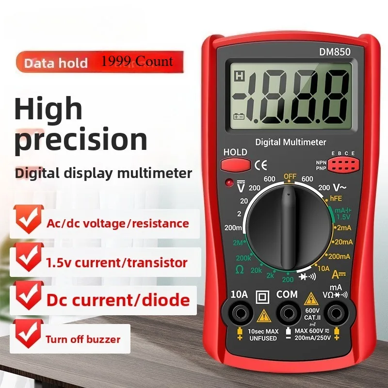 

Digital Multimeter Portable High-precision Small Household Test High End Multimeter Charging Voltage Tester AC/DC Current