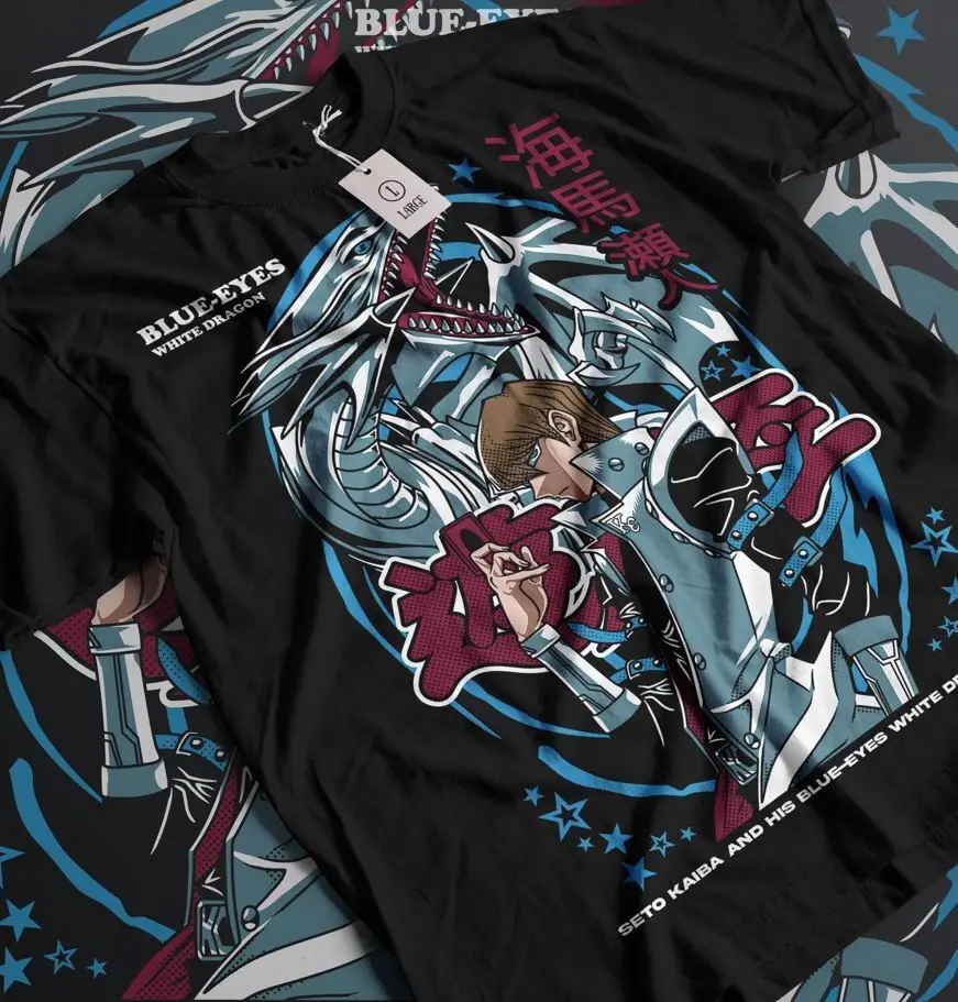 Seto Kaiba Shirt Blue Eyes White Dragon Anime Tshirt Yu Gi Oh Tee YuGiOh T-Shirt