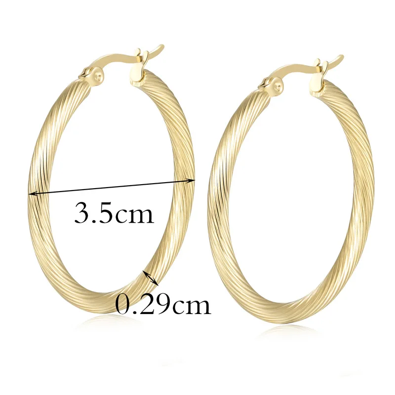 Simple Design Stainless Steel Round Cable Wire Hoop Earring For Women Beautiful Silver Color Gold Color Jewellery Bijoux Fem