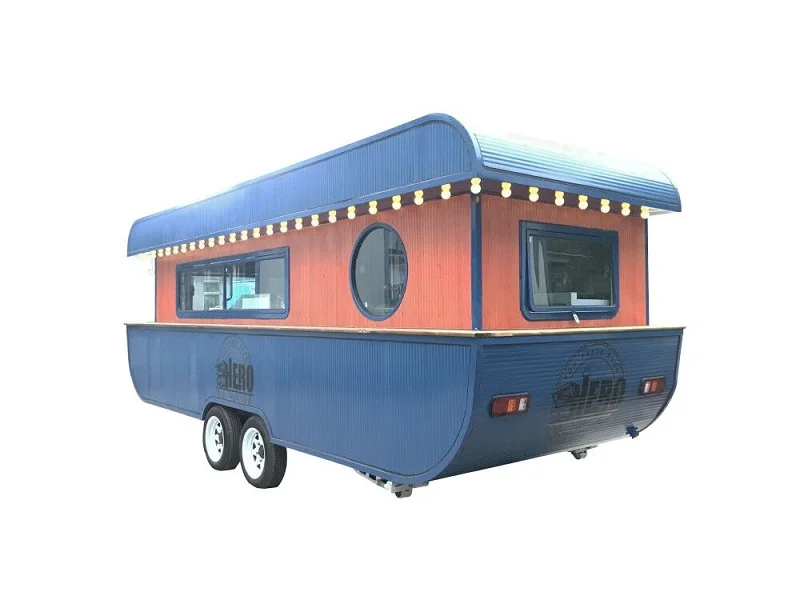 Fashion New Design Unique Rhombus Shape Mobile Fast Food Truck With Free Shipping By Sea