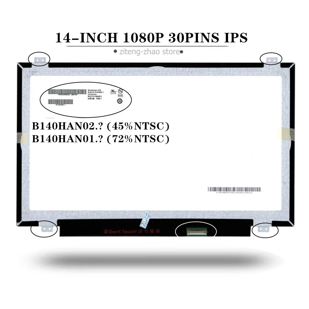 Imagem -03 - Fit B140han01.3 Lp140wf1-spk3 Ltn140hl02201 Nv140fhm-n43 Fhd Ips Scree Lcd para Thinkpad T450 20bu 20bv Matriz 14 Lp140wf3-spd1