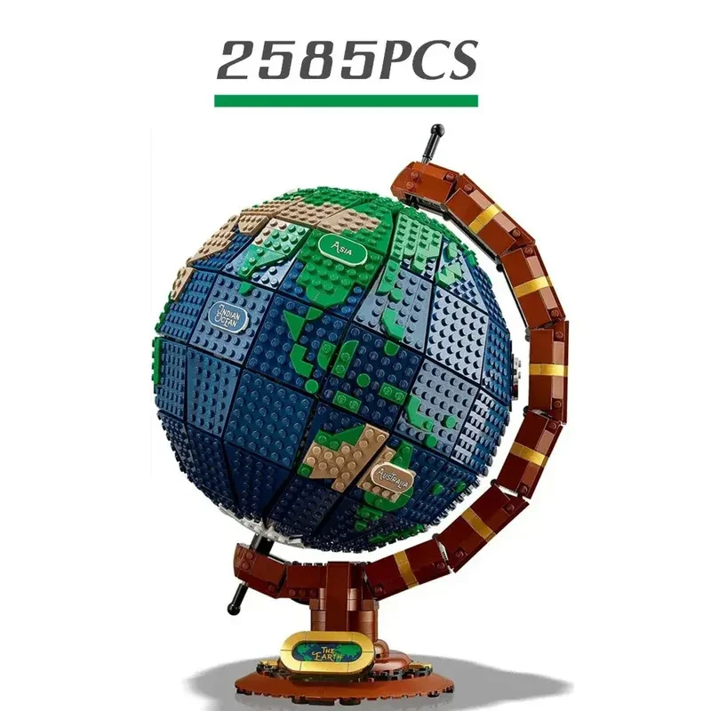 New product 2585PCS creative globe map model building block technology MOC building block creative assembly children's toy birth