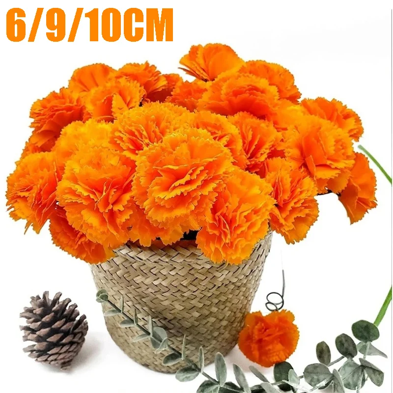 2025, künstliche Ringelblumen, Halloween-Seidenblumen für Geburtstagsfeier, Diwali, Halloween, Thanksgiving, Party-Dekoration