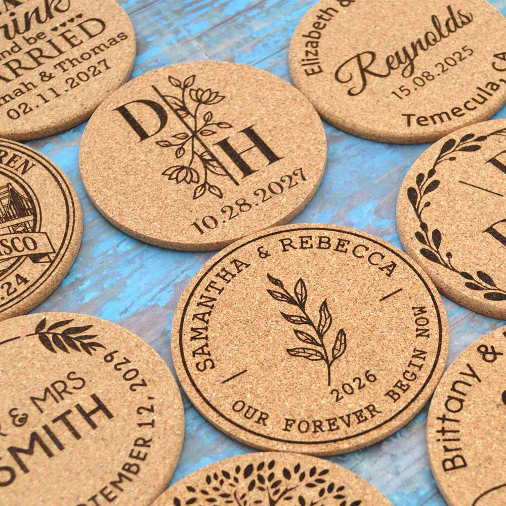 

10pcs Personalized Cork Coaster Wedding Favors For Guests Bridal Shower Party Favors Business Promotional Item Table Decoration