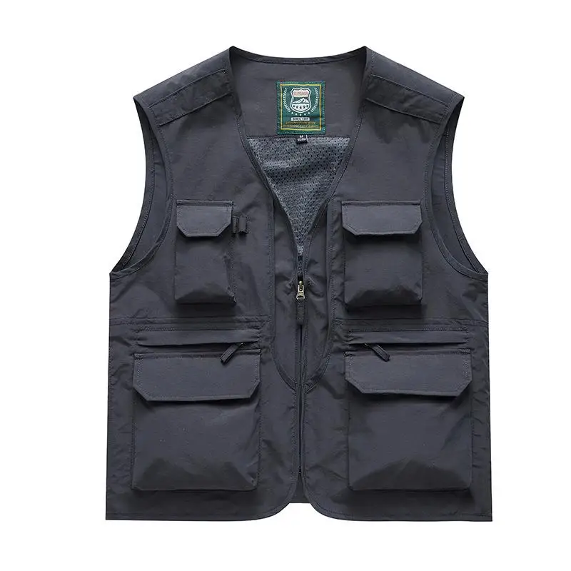 

Four Season Thin Men's Tank Top Middle-aged Busin Casual Loose Fit Pure Color Vest for Autumn Busin Scene