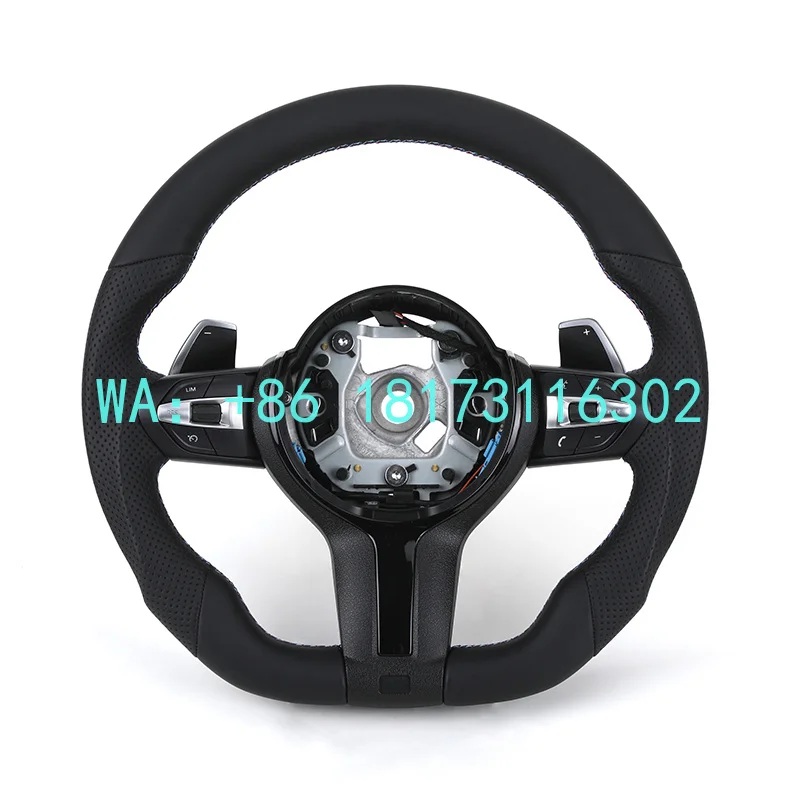

China Plant 2026 Wide Paddle Flat Bottom Full Leather M Sport Steering Wheel F10 F20 F30 M3 F80 M4 F82 M2 F87 M5 F90 X5
