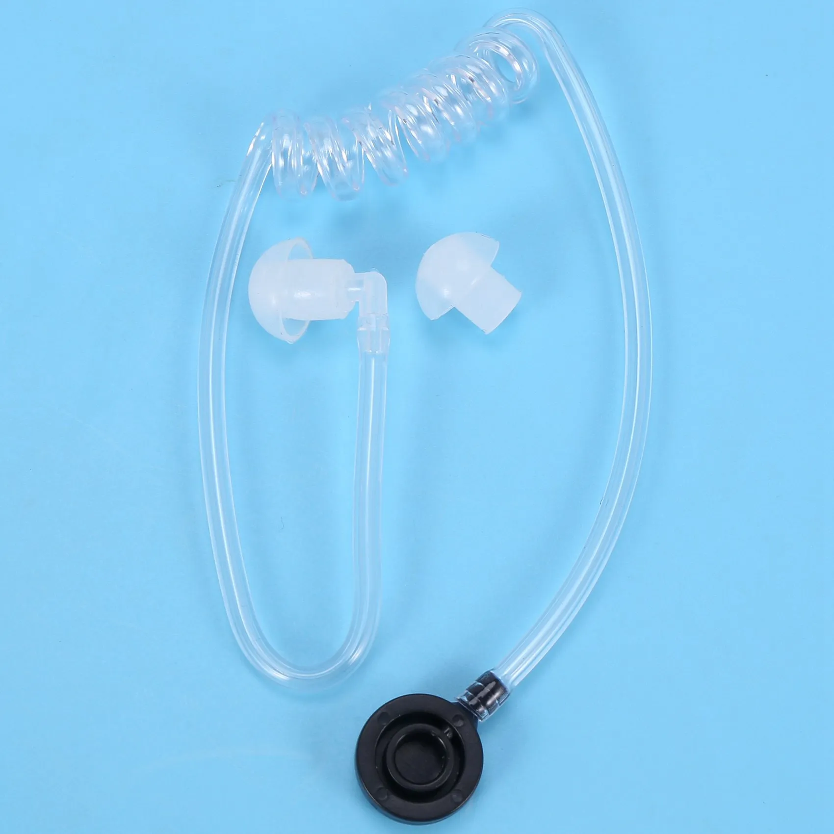 ABGI Throat Mic Miniphone Covert Acoustic Tube Earpiece Headset with PTT for Motorola Two Way Radio Walkie Talkie