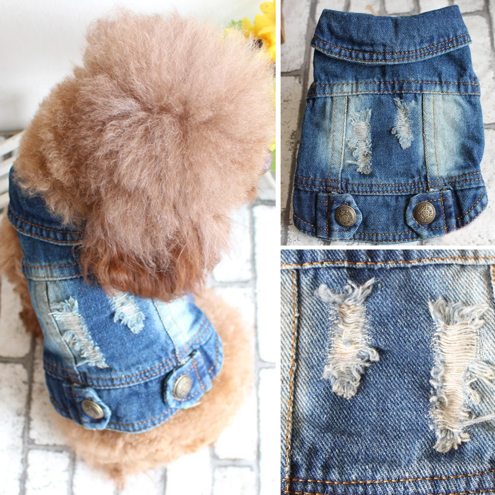 

Pet Denim Vest Small Dogs Winter Clothes Accessories Sleeveless Coat Puppy Jacket Protect Skin Haircut