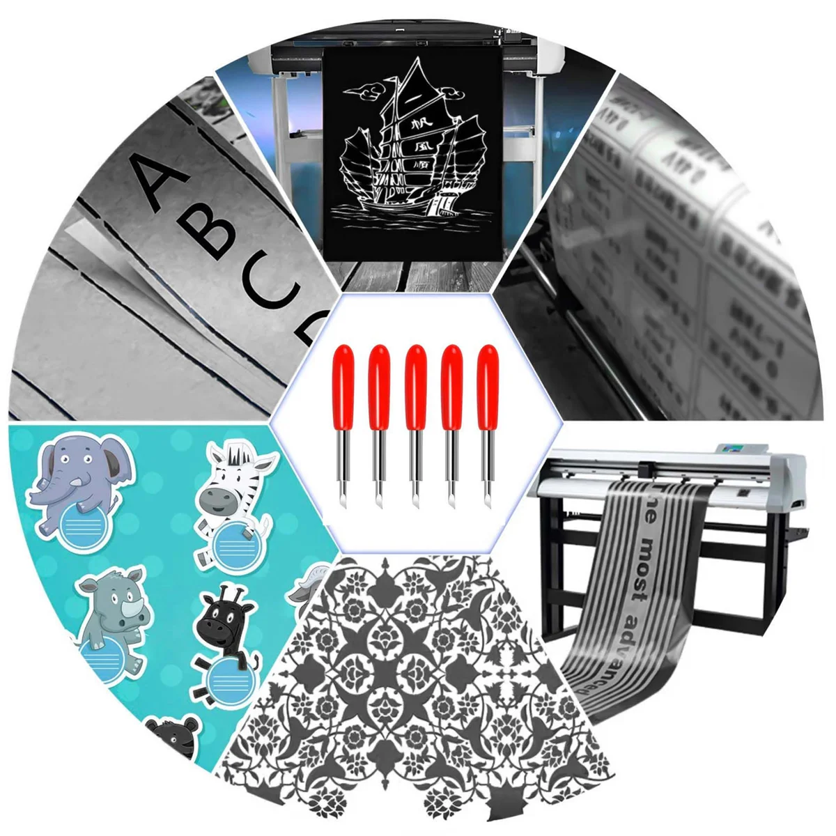 

ABEZZ 50PCS Replacement Cutting Blades for Cricut Explore Air 2 /Air 3/Maker Expression, 45 Degree Standard Fine Point Blades