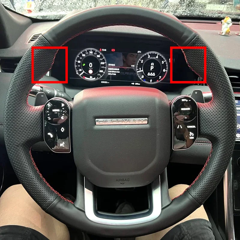 Hand-Stitch Non-slip Black Nappa Leather Car Steering Wheel Cover for Land Rover Range Rover 2014 2015 2016 Car Accessories