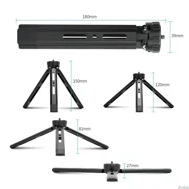 Metal Tripod for Camera DJI Desk Aluminum Alloy Mini Handle Tripodes with 1/4 Inch Screw for DSLR Projector