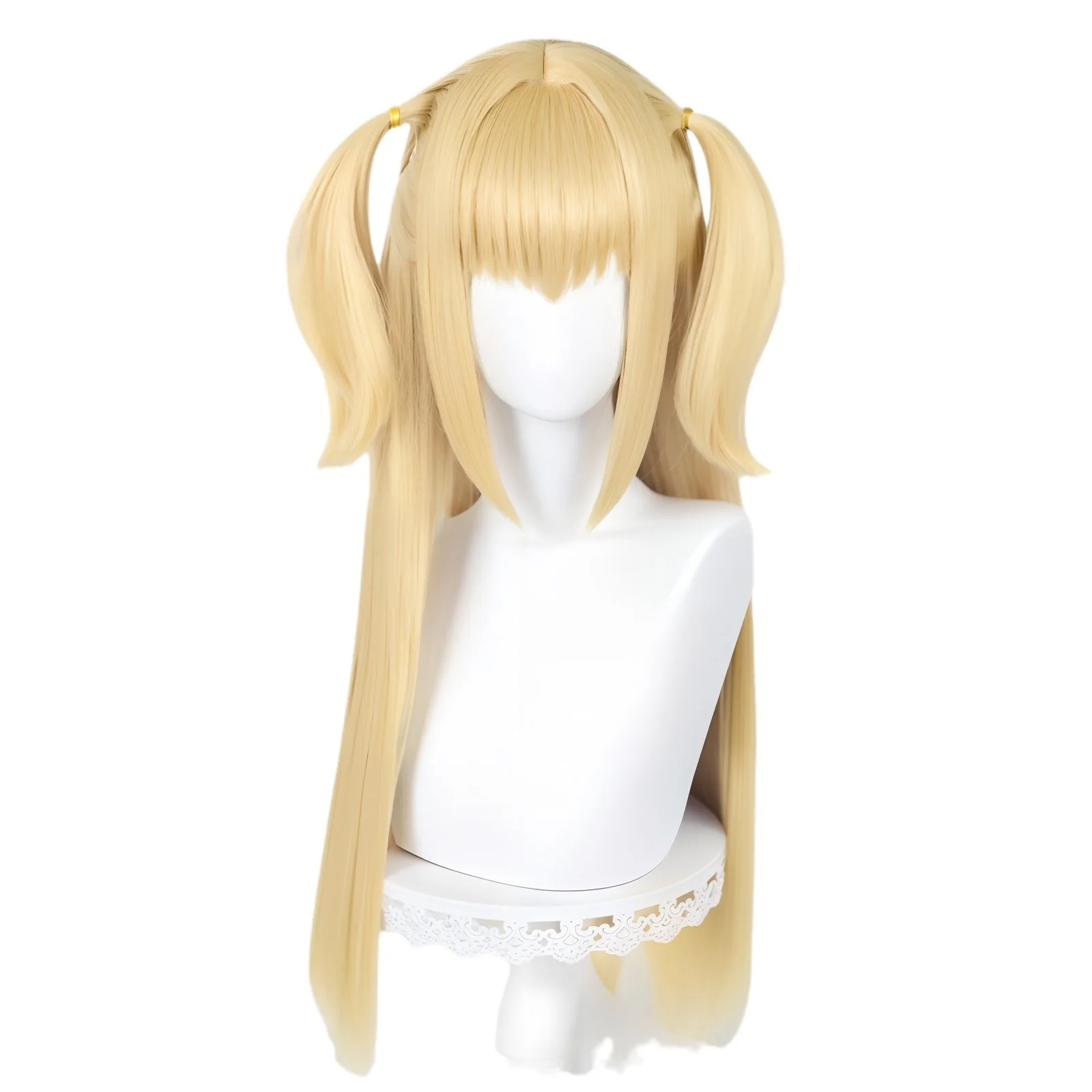 

Парик Anime Death Note Golden Twin Tails — силиконовое волокно для кожи головы и термостойкое волокно | Предварительно оформленный для косплея